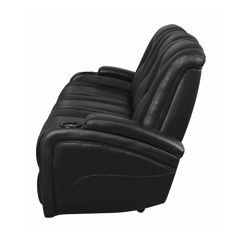 Delange - Black - Power^2 Sofa w/  Headrests - Ornate Home