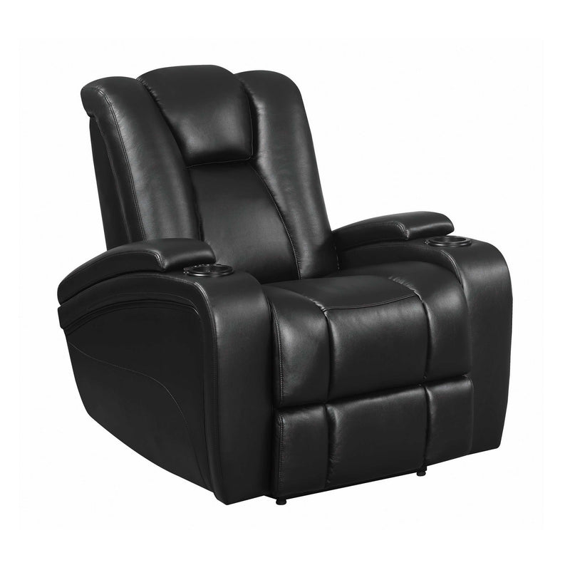 Delange - Black - Power^2 Recliner w/ Headrest - Ornate Home