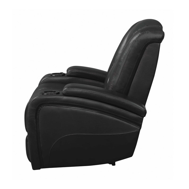 Delange - Black - Power^2 Recliner w/ Headrest - Ornate Home