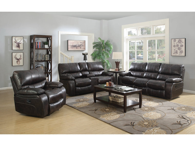 Willemse - Dark brown - 3pc Motion Living Room Set - Ornate Home