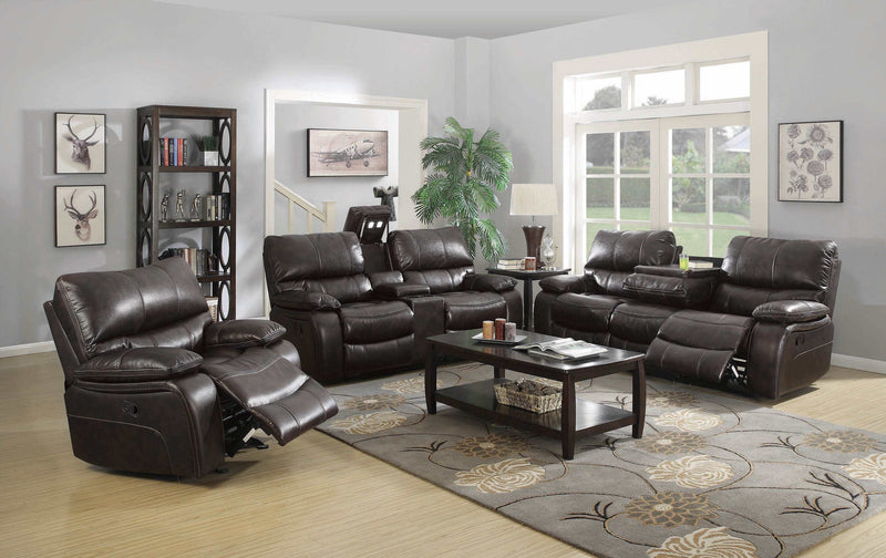 Willemse - Dark Brown - Motion Sofa w/ Drop-Down Table - Ornate Home