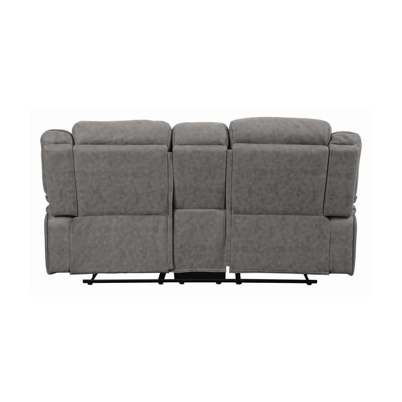 Higgins - Grey - Motion Loveseat w/ Console - Ornate Home