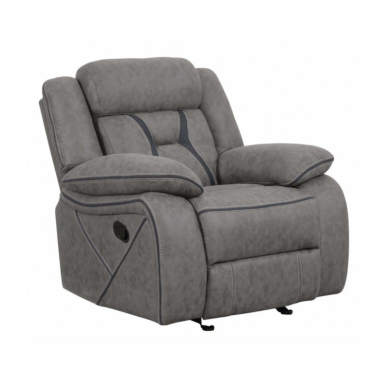 Higgins - Grey - Glider Recliner - Ornate Home