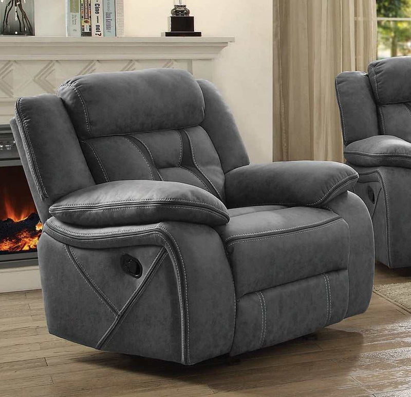 Higgins - Grey - Glider Recliner - Ornate Home