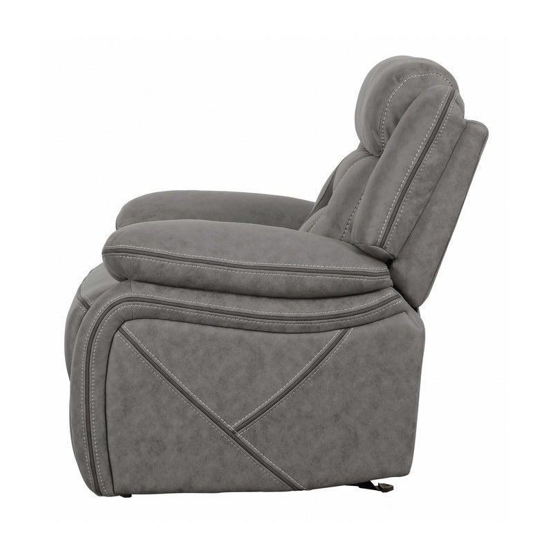 Higgins - Grey - Glider Recliner - Ornate Home