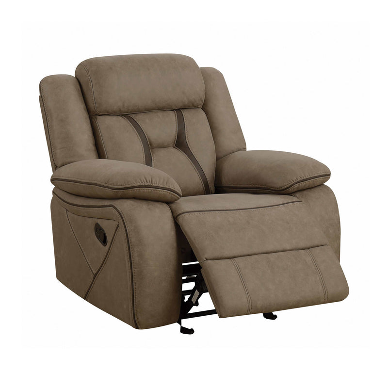 Higgins - Tan - Glider Recliner - Ornate Home