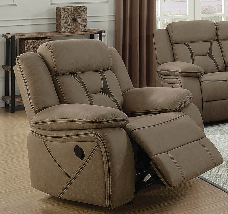 Higgins - Tan - Glider Recliner - Ornate Home