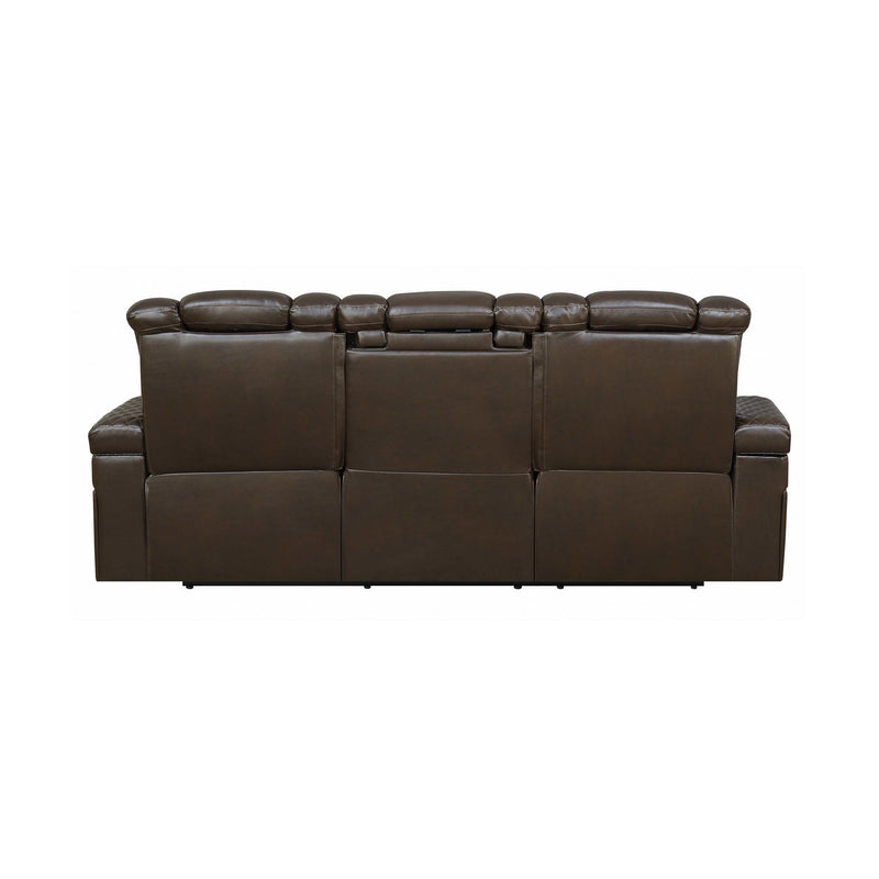 Delangelo - Brown - Power^2 Sofa w/ Drop-Down Table - Ornate Home