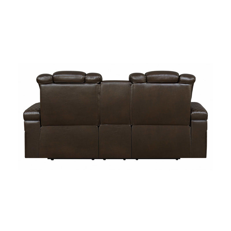 Delangelo - Brown - Power^2 Loveseat w/ Drop-Down Table - Ornate Home