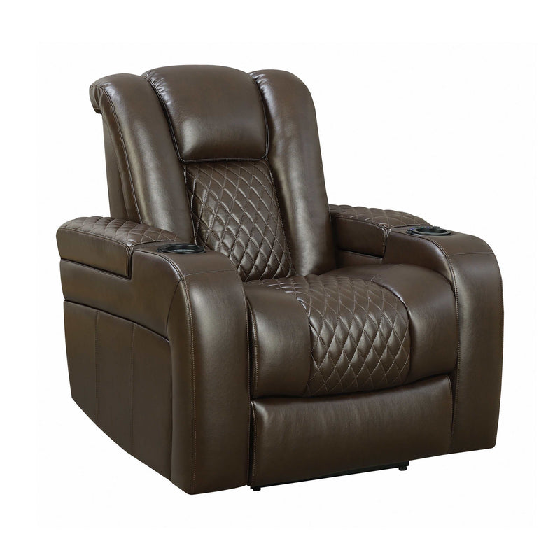 Delangelo -  Brown - Power Motion Recliner - Ornate Home