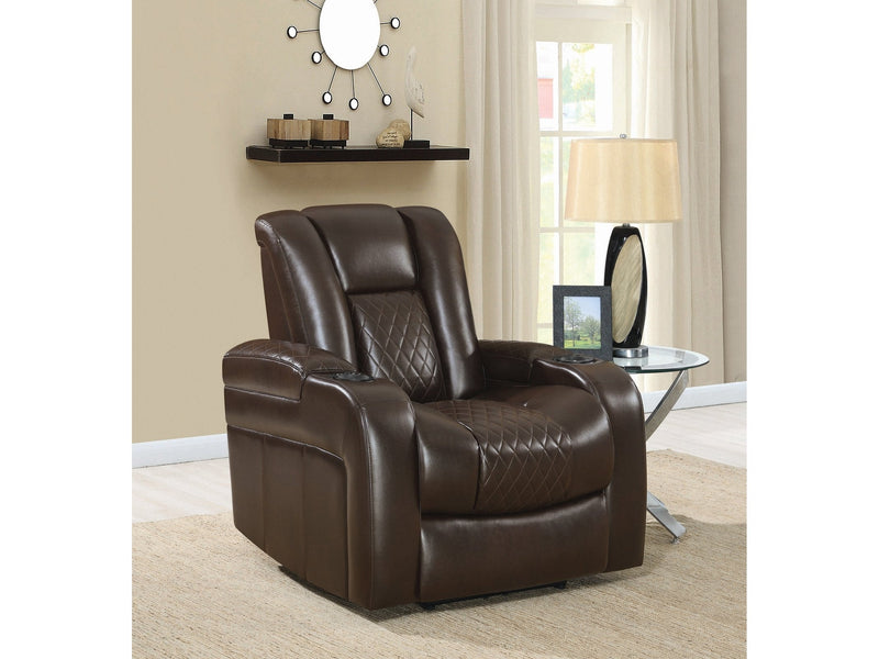 Delangelo -  Brown - Power Motion Recliner - Ornate Home