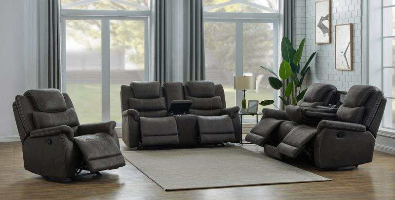 Wyatt - Grey - 3pc Motion Living Room Set - Ornate Home