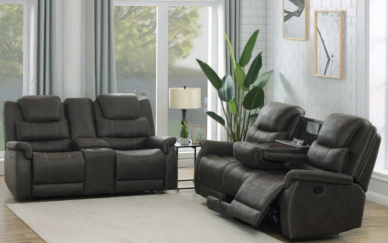 Wyatt - Grey - 2pc Motion Sofa & Loveseat - Ornate Home