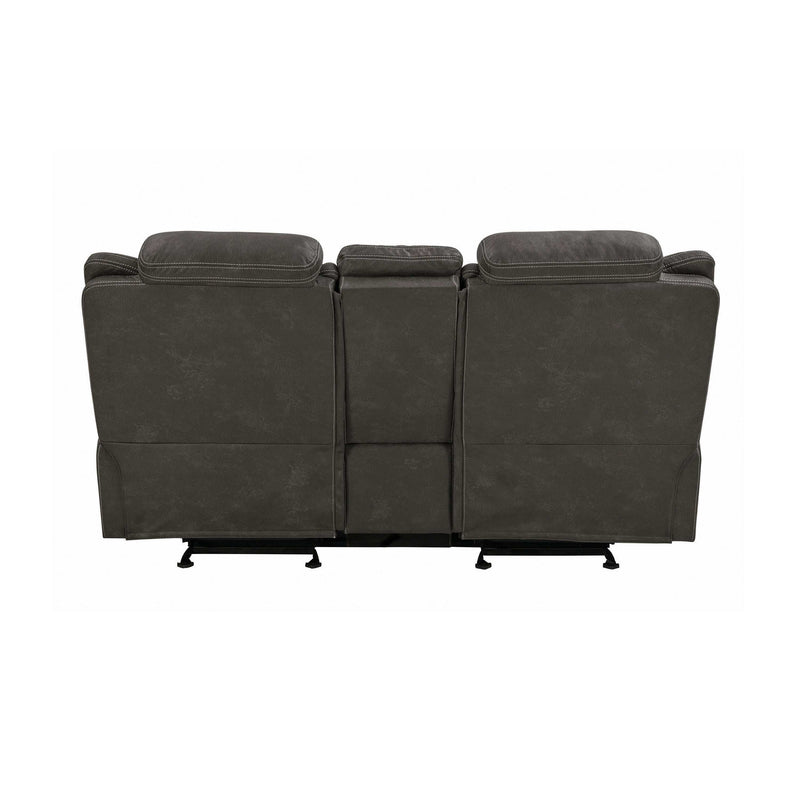 Wyatt - Grey - Glider Loveseat w/ Console - Ornate Home