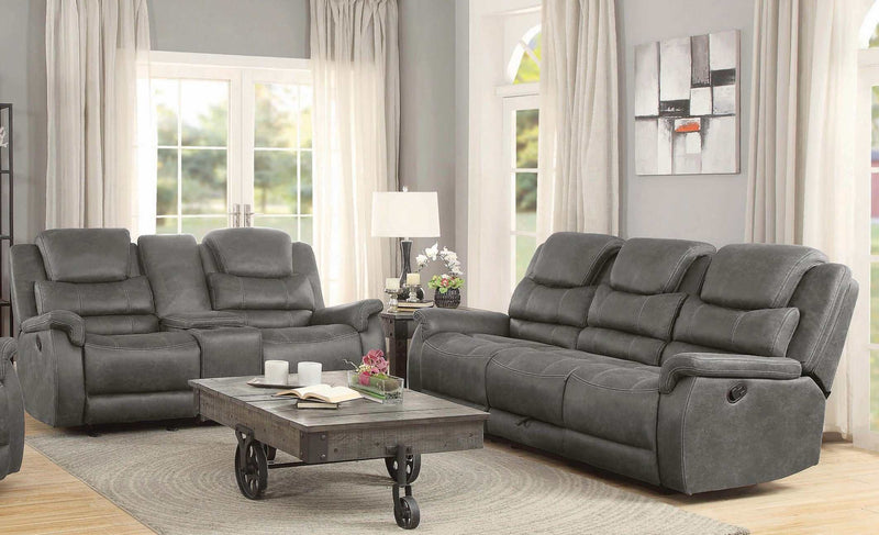 Wyatt - Grey - 2pc Motion Sofa & Loveseat - Ornate Home