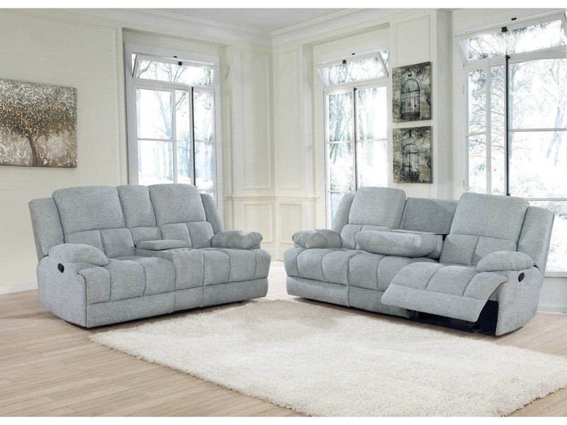 Waterbury - Grey - 2pc Power Living Room Set - Ornate Home