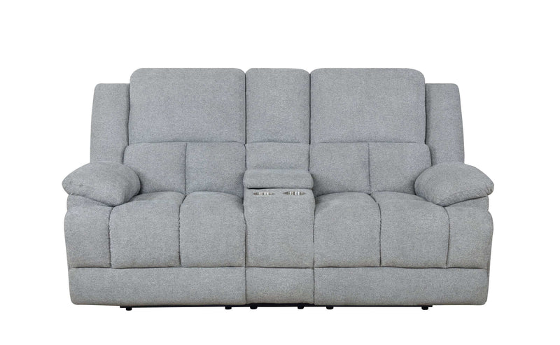 Waterbury - Grey - Motion Loveseat w/ Console - Ornate Home