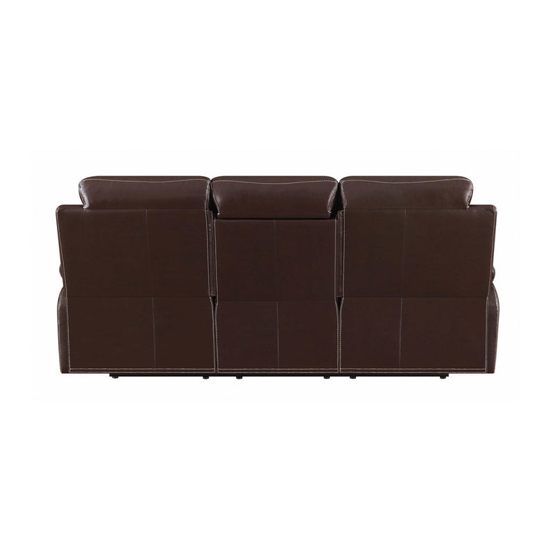 Myleene - Chestnut - Motion Sofa w/ Drop-Down Table - Ornate Home