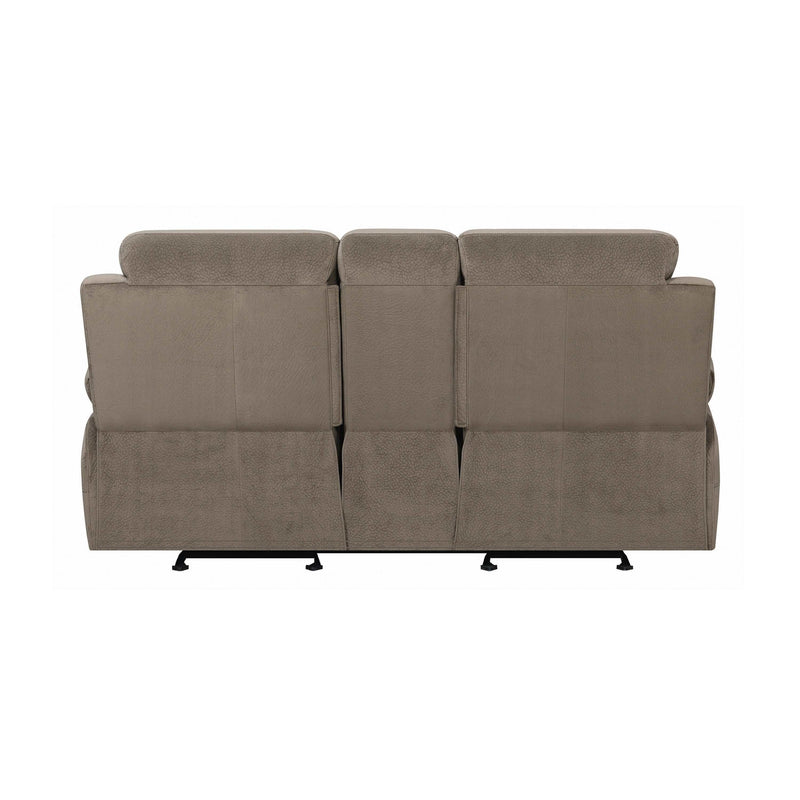 Myleene - Mocha - Glider Loveseat w/ Console - Ornate Home