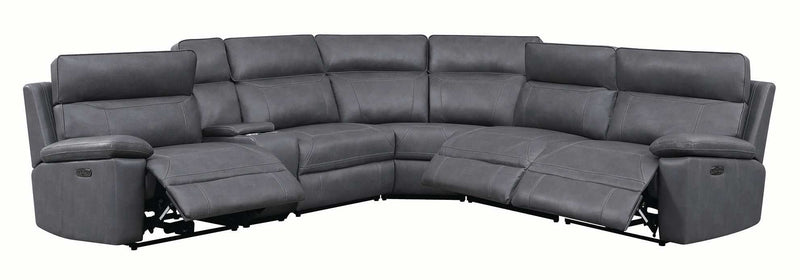 Albany - Grey - 6pc Power^2 Sectional - Ornate Home