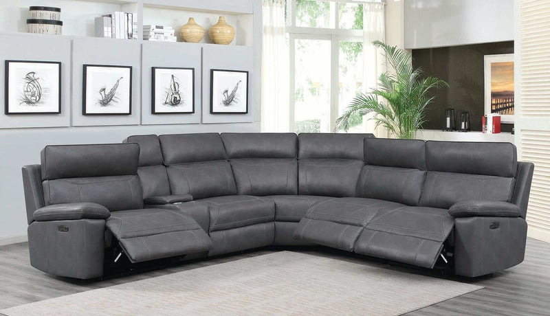 Albany - Grey - 6pc Power^2 Sectional - Ornate Home