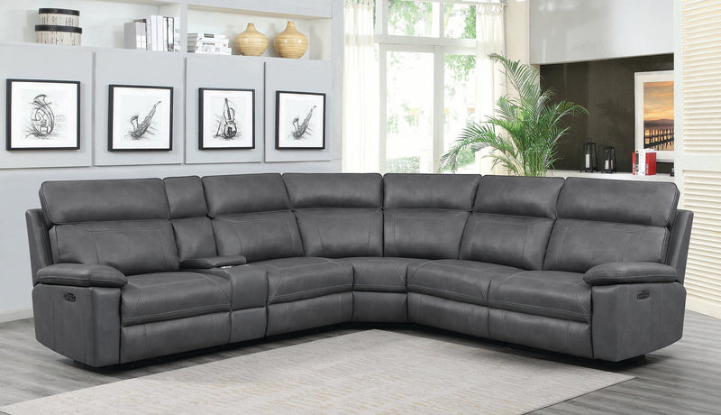 Albany - Grey - 6pc Power^2 Sectional - Ornate Home