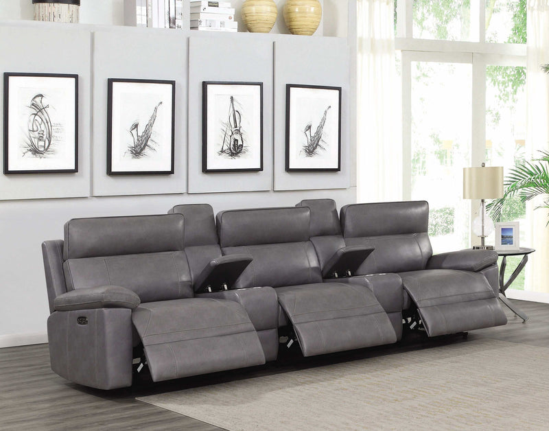 Albany - Grey - Power Reclining Sectional - Ornate Home