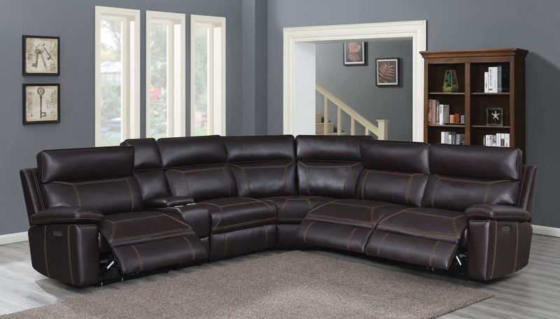 Albany - Brown - 6pc Power^2 Sectional - Ornate Home