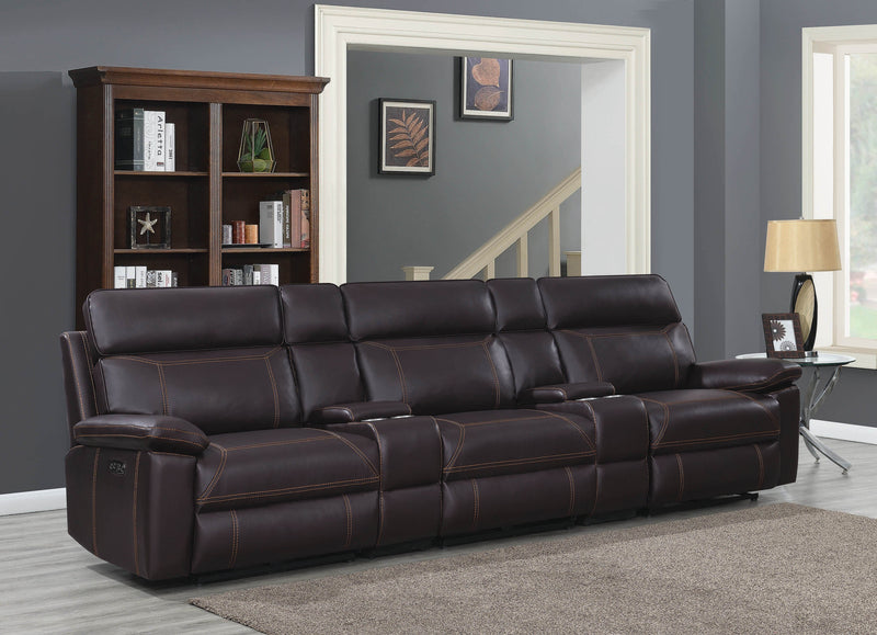 Albany - Brown - Power Reclining Sectional - Ornate Home