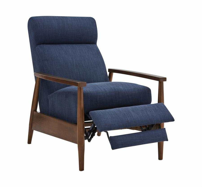 Shanice - Navy & Chestnut - Push Back Recliner - Ornate Home