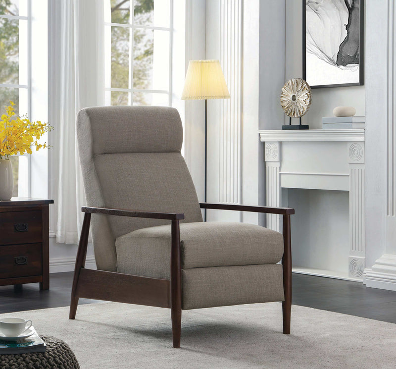 Shanice - Cream & Walnut - Push-Back Recliner - Ornate Home