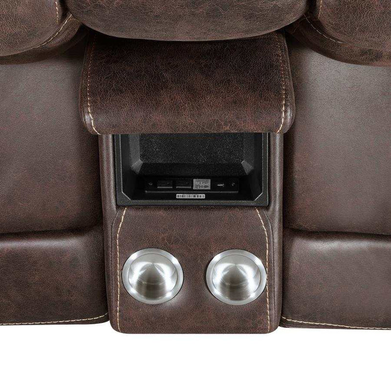 Hemer - Chocolate - Power^2 Loveseat - Ornate Home