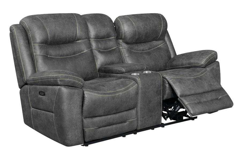 Hemer - Dark Grey - Power^2 Loveseat - Ornate Home