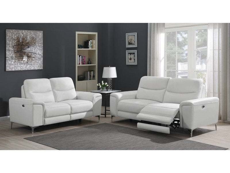 Largo - White - 2pc Power Living Room Set - Ornate Home