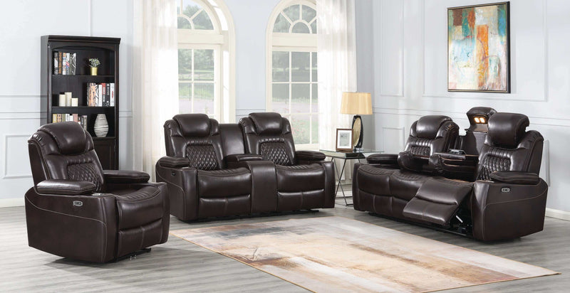 Korbach - Espresso - 3pc Power^2 Living Room Set - Ornate Home