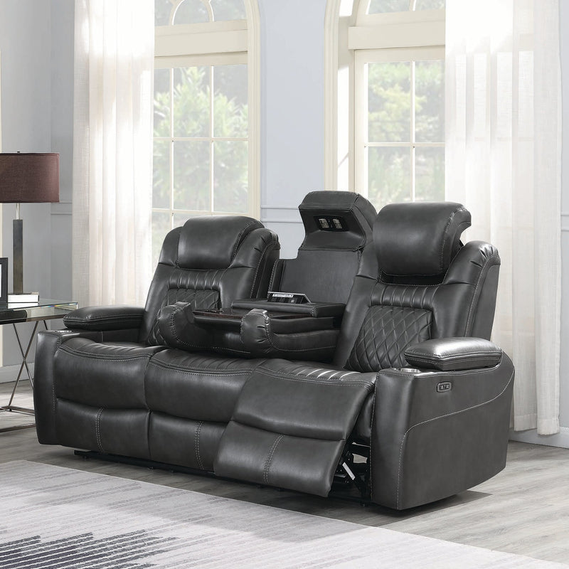 Korbach - Charcoal - Power^2 Sofa - Ornate Home