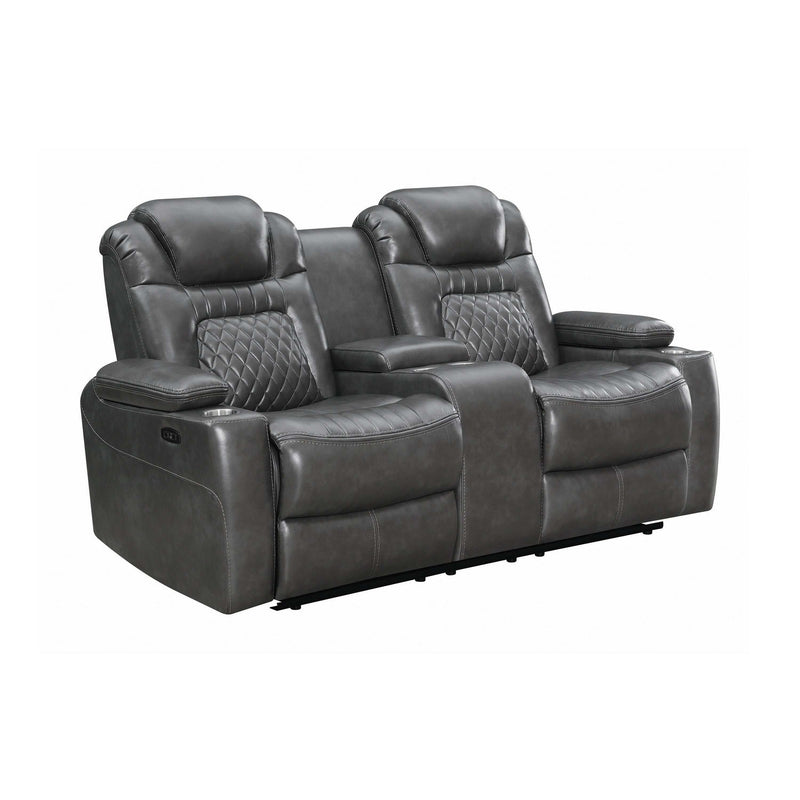 Korbach - Charcoal - Power^2 Loveseat - Ornate Home