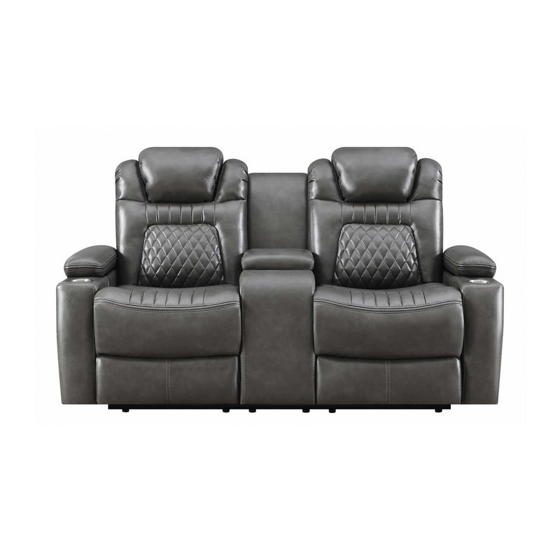 Korbach - Charcoal - Power^2 Loveseat - Ornate Home