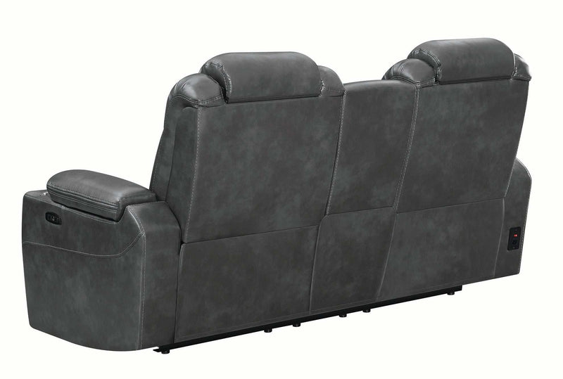 Korbach - Charcoal - Power^2 Loveseat - Ornate Home