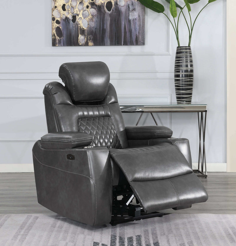 Korbach - Charcoal - Power^2 Recliner - Ornate Home