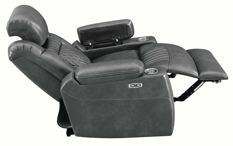 Korbach - Charcoal - Power^2 Recliner - Ornate Home