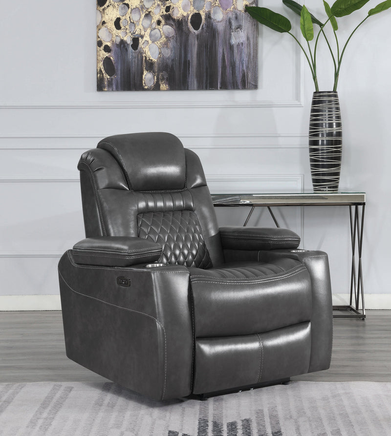 Korbach - Charcoal - Power^2 Recliner - Ornate Home