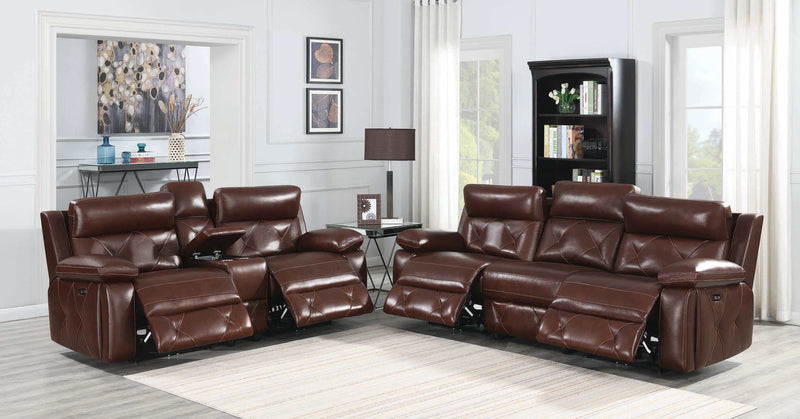 Chester - Chocolate - Power Reclining  Sofa - Ornate Home