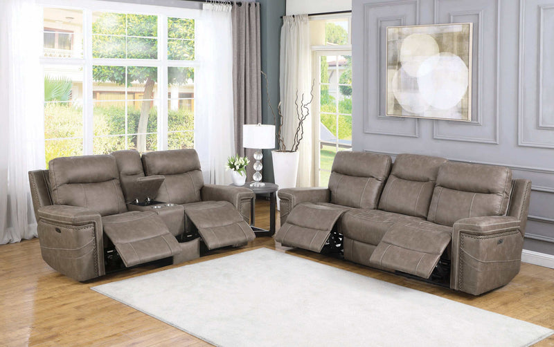 Wixom - Taupe - 2pc Power Living Room Set - Ornate Home