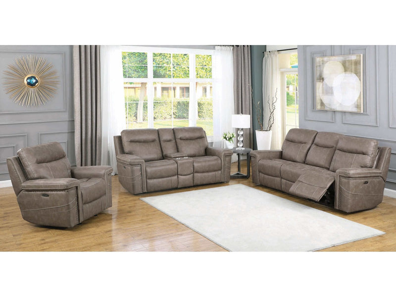 Wixom - Taupe - 3pc Power Living Room Set - Ornate Home