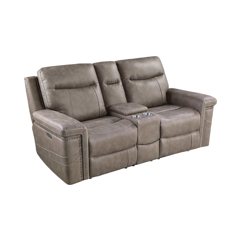 Wixom - Taupe - Power^2 Loveseat w/ Console - Ornate Home