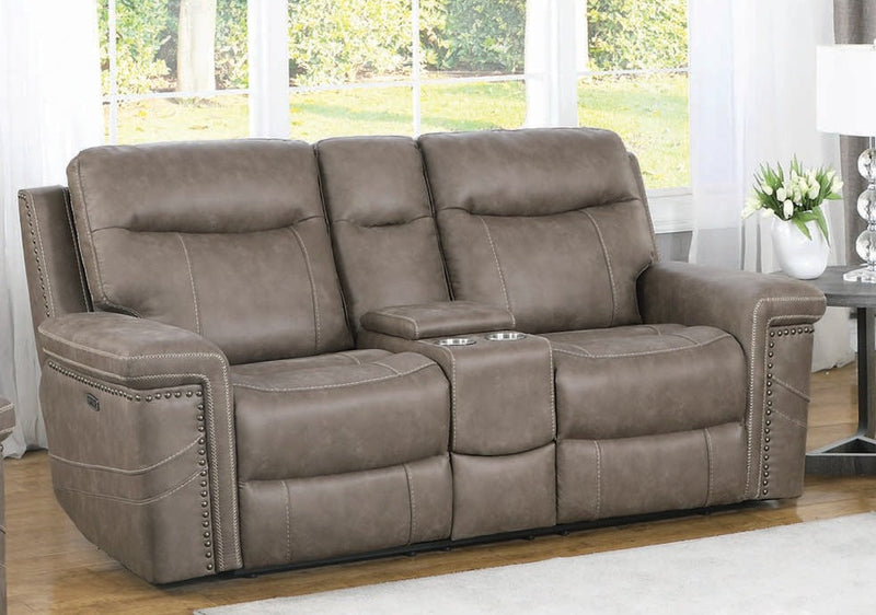 Wixom - Taupe - Power^2 Loveseat w/ Console - Ornate Home