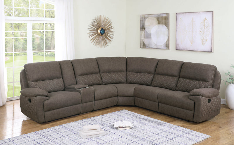 Variel - Taupe - 6pc Modular Motion Sectional - Ornate Home