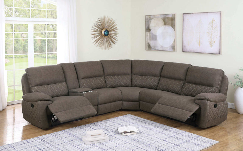 Variel - Taupe - 6pc Modular Motion Sectional - Ornate Home