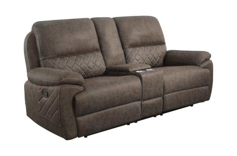 Variel - Taupe -3pc Manual Reclining Loveseat w/ Storage Console - Ornate Home